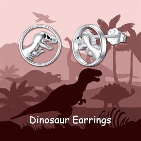 img 3 attached to 🦖 Sterling Silver Dinosaur Earrings for Women - Dinosaur Studs for Girls & Wives, Perfect Dinosaur Jewelry Gifts