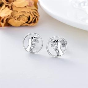 img 1 attached to 🦖 Sterling Silver Dinosaur Earrings for Women - Dinosaur Studs for Girls & Wives, Perfect Dinosaur Jewelry Gifts