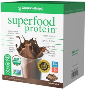 img 1 attached to 🌱 Ground-Based Nutrition Certified Organic Superfood Protein – Zero Carb Plant-Based Protein Powder, All Natural Formula, Rich Chocolate Flavor, Vegan, Sugar Free, Non-GMO – 10 Count