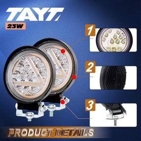 img 2 attached to TAYT 4 Inch LED Work Light 2PCS Flood LED Light Bar For Tractor Offroad 4WD Truck ATV UTV SUV Driving Lamp Daytime Running Light (23 W)
