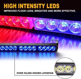 img 3 attached to 🚨 FOXCID 27'' Emergency Strobe Light Bar with 24 LED in 13 Flash Patterns for Traffic Advisor Warning Hazard in Vehicles, Trucks - Windshield Safety Lights Bar with Cigar Lighter