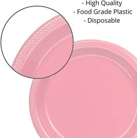 img 2 attached to Premium Quality 9-Inch Pink Plastic Plates: Durable, Solid Color Disposable Plates - Pack of 50