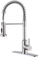 🚰 arrisea kitchen sink faucet with pull down sprayer – stainless steel, single handle, two setting pull out sprayer, brushed nickel finish, deck plate included logo