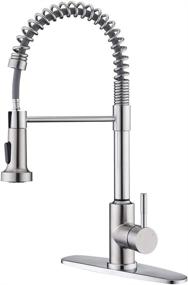 img 4 attached to 🚰 ARRISEA Kitchen Sink Faucet with Pull Down Sprayer – Stainless Steel, Single Handle, Two Setting Pull Out Sprayer, Brushed Nickel Finish, Deck Plate Included