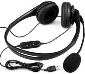 img 3 attached to 🎧 Versatile USB Headset with Microphone for PC Computer, Laptop, Zoom, Skype, Video Conferences, Call Center - Lightweight Headphones with Boom Mic