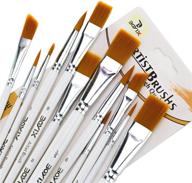 professional paint brushes set - 12 piece nylon hair brushes for acrylic, watercolor, and oil painting - ideal for artists, adults, and kids - complete painting supplies kit logo