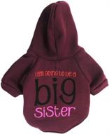 pet dog big sister print hoodie - winter costume sweatshirt for cute dogs - puppy hoodies ginbl логотип