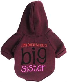 img 3 attached to Pet Dog Big Sister Print Hoodie - Winter Costume Sweatshirt for Cute Dogs - Puppy Hoodies GINBL