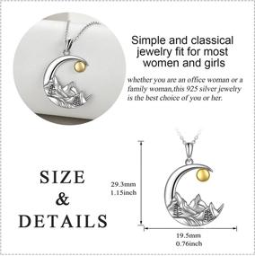 img 1 attached to 🏔️ Sterling Silver Mountain Range Necklace with Moon Pendant - Ideal Gift for Outdoor Enthusiasts, Skiers, Hikers, Campers, and Nature & Ocean Lovers