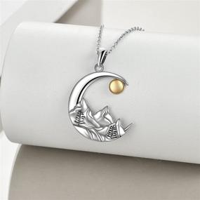 img 3 attached to 🏔️ Sterling Silver Mountain Range Necklace with Moon Pendant - Ideal Gift for Outdoor Enthusiasts, Skiers, Hikers, Campers, and Nature & Ocean Lovers