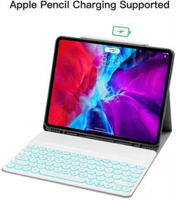 img 3 attached to 🔌 Backlit Keyboard Case for iPad Pro 12.9 5th Gen 2021 4th Gen 2020 3rd Gen 2018 - Magnetic Detachable Keyboard & Pencil Holder - iPad Pro 12.9 Keyboard Case with Apple Pencil Holder