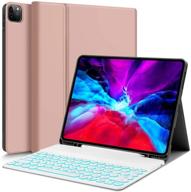 🔌 backlit keyboard case for ipad pro 12.9 5th gen 2021 4th gen 2020 3rd gen 2018 - magnetic detachable keyboard & pencil holder - ipad pro 12.9 keyboard case with apple pencil holder logo