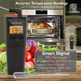 img 3 attached to 🌡 NutriChef PWIRBBQ90 Bluetooth Meat Thermometer - Smart Wireless Kitchen BBQ Temperature Probe for Grill, Instant Read Technology