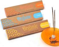 🔥 organic incense sticks 3-pack - sandalwood, champa, and patchouli. total 45 grams (over 96% organic materials) with ceramic burner (saucer excluded) логотип