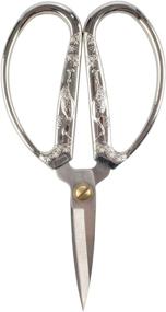 img 4 attached to 🔪 BambooMN 5.25-Inch Heirloom Craft Embroidery Scissors with Decorative Cast Handles, Crane Motif in Brushed Nickel Finish