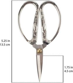 img 3 attached to 🔪 BambooMN 5.25-Inch Heirloom Craft Embroidery Scissors with Decorative Cast Handles, Crane Motif in Brushed Nickel Finish