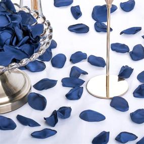 img 2 attached to 💙 NEATICOO 300PCS Blue Navy Silk Rose Petals - Wedding Flower Girl Basket, Table Centerpieces, Aisle Runner Bridal Shower Party, Wedding Banquet Decor - Satin Rose Petals for Navy-themed Events