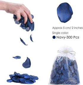 img 3 attached to 💙 NEATICOO 300PCS Blue Navy Silk Rose Petals - Wedding Flower Girl Basket, Table Centerpieces, Aisle Runner Bridal Shower Party, Wedding Banquet Decor - Satin Rose Petals for Navy-themed Events