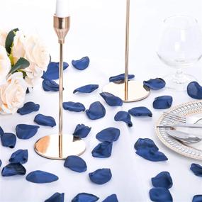 img 1 attached to 💙 NEATICOO 300PCS Blue Navy Silk Rose Petals - Wedding Flower Girl Basket, Table Centerpieces, Aisle Runner Bridal Shower Party, Wedding Banquet Decor - Satin Rose Petals for Navy-themed Events