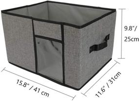 img 2 attached to 📦 Tuokor Fabric Storage Bins with Lid - Organize Your Space with 2 Handles & Clear Window - 3-Pack, Gray