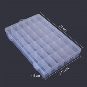 img 1 attached to 💎 Compact Clear Plastic Jewelry Box with 15Grids - White, 2.1in2.1: Organize and Showcase your Jewelry Collection!