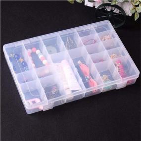 img 2 attached to 💎 Compact Clear Plastic Jewelry Box with 15Grids - White, 2.1in2.1: Organize and Showcase your Jewelry Collection!