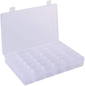 img 4 attached to 💎 Compact Clear Plastic Jewelry Box with 15Grids - White, 2.1in2.1: Organize and Showcase your Jewelry Collection!