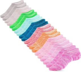 img 4 attached to 🧦 10 Pairs of IDEGG Women's Low Cut Anti-Slid Athletic Casual Cotton No Show Socks