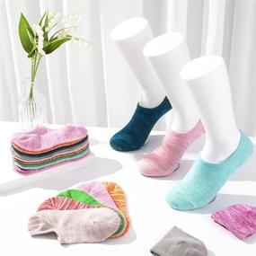 img 3 attached to 🧦 10 Pairs of IDEGG Women's Low Cut Anti-Slid Athletic Casual Cotton No Show Socks