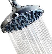 💦 high pressure fixed shower head, 6 inches - anti-clog, anti-leak design - enhanced disassembly feature - powerful spray for low water flow - adjustable metal swivel ball - 2.5 gpm chrome showerhead logo