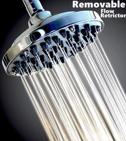 img 3 attached to 💦 High Pressure Fixed Shower Head, 6 Inches - Anti-Clog, Anti-Leak Design - Enhanced Disassembly Feature - Powerful Spray for Low Water Flow - Adjustable Metal Swivel Ball - 2.5 GPM Chrome Showerhead