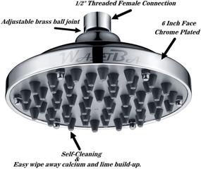 img 2 attached to 💦 High Pressure Fixed Shower Head, 6 Inches - Anti-Clog, Anti-Leak Design - Enhanced Disassembly Feature - Powerful Spray for Low Water Flow - Adjustable Metal Swivel Ball - 2.5 GPM Chrome Showerhead