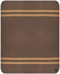 img 3 attached to 🧣 Premium Thick Alpaca Wool Blanket - Perfect for Camping or Cozy Indoor Use, Luxuriously Soft Peruvian Alpaca Wool Blankets (Dark Brown - Soft Camel Stripes, Twin)