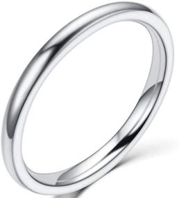 img 1 attached to 💍 Timeless Elegance: 1.5mm Stainless Steel Classical Plain Stackable Wedding Band Ring