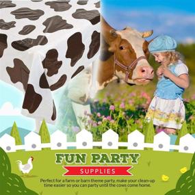 img 3 attached to 🐄 Cow Spots Tablecover: Delightful Party Supplies for a Memorable Event - 6-Piece Pack