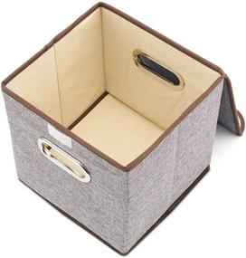 img 2 attached to 📦 Set of 2 K-C-M Foldable Sturdy Storage Bins with Lids - Square Storage Containers with Drawers, Green, 10 x 10 x 10 inches