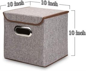 img 3 attached to 📦 Set of 2 K-C-M Foldable Sturdy Storage Bins with Lids - Square Storage Containers with Drawers, Green, 10 x 10 x 10 inches