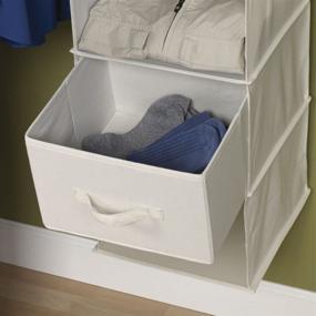 img 3 attached to 🗄️ Hanging Shelf Closet Organizers with Natural Canvas Drawers - Set of 2 Off-White Bins with Handles: Household Essentials 311306