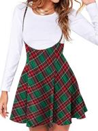 👗 stylish yoins overall tartan pinafore dresses: pleated mini cute suspender brace gingham skirts for women logo