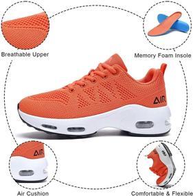 img 3 attached to 👟 Cozy and Airy HuJAT Women's Running Sneakers: Comfortable and Breathable Shoes