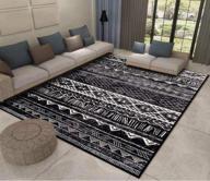 🏠 premium calore wool area rugs for living room: luxury imitation cashmere, non-slip, washable | large modern multi-functional rectangle bedroom rugs clearance (black and white, 6.7'x8.2') logo