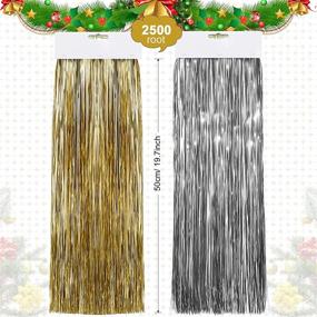 img 2 attached to 🎄 Shimmering Gold and Silver Tinsel Garland - 2500 Strands, Iridescent Foil Fringe Icicles, Perfect for Christmas and Special Occasion Decorations