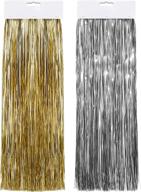 🎄 shimmering gold and silver tinsel garland - 2500 strands, iridescent foil fringe icicles, perfect for christmas and special occasion decorations logo
