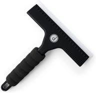 🚿 multi-use squeegee for shower door, car windshield, and glass window - includes 2 additional silicone replacement blades - comfortable foam handle - sleek black design logo