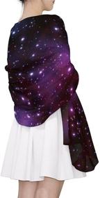 img 1 attached to MRMIAN Universe Galaxy Starry Chiffon Women's Accessories for Scarves & Wraps