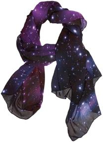img 2 attached to MRMIAN Universe Galaxy Starry Chiffon Women's Accessories for Scarves & Wraps