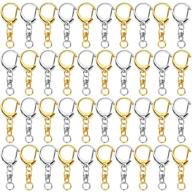 🔑 roctee 100 piece d hook keychain hardware kit: ideal for craft charm making diy - including jump rings, metal split key rings, clips, and chains (silver & gold) logo