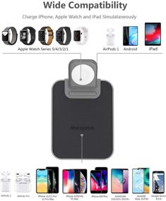 img 1 attached to Mangotek Charger Station: 3 in 1 Wireless Watch Charging Station for Apple Products – Qi Fast Dock Compatible with iWatch, AirPods, iPhone with USB Port and MFi Certification