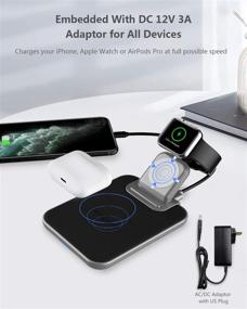 img 2 attached to Mangotek Charger Station: 3 in 1 Wireless Watch Charging Station for Apple Products – Qi Fast Dock Compatible with iWatch, AirPods, iPhone with USB Port and MFi Certification