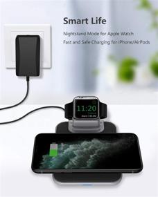 img 3 attached to Mangotek Charger Station: 3 in 1 Wireless Watch Charging Station for Apple Products – Qi Fast Dock Compatible with iWatch, AirPods, iPhone with USB Port and MFi Certification